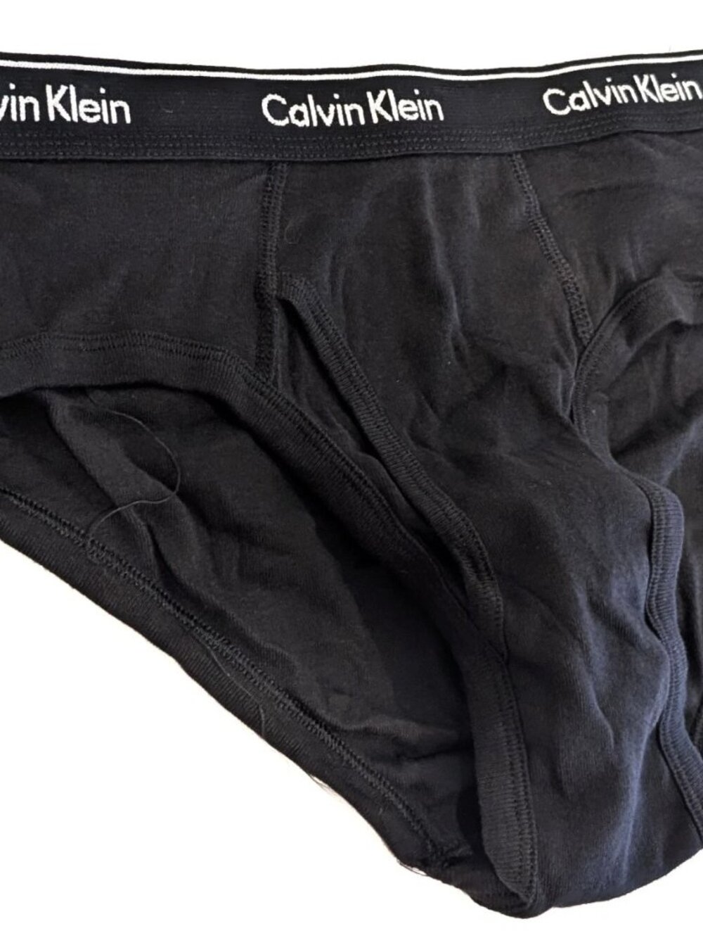 Calvin Klein Mens 100% Cotton Classic Fit Fly Front Brief Black Medium 32-34 New